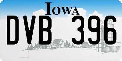 IA license plate DVB396