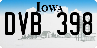 IA license plate DVB398