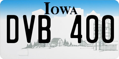 IA license plate DVB400