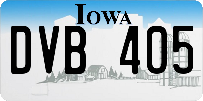 IA license plate DVB405