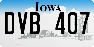 IA license plate DVB407