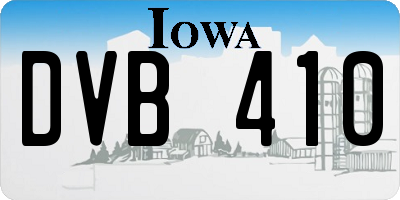 IA license plate DVB410