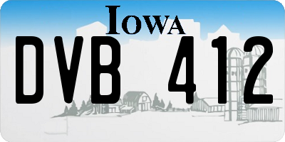 IA license plate DVB412