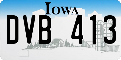 IA license plate DVB413