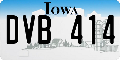 IA license plate DVB414