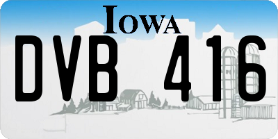 IA license plate DVB416