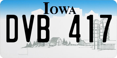 IA license plate DVB417