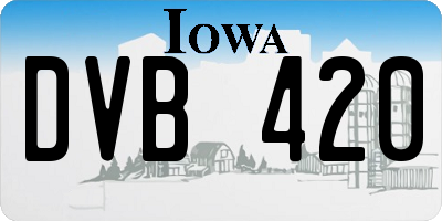 IA license plate DVB420