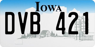 IA license plate DVB421