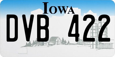 IA license plate DVB422