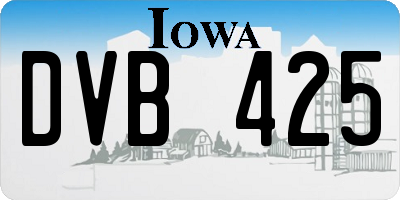 IA license plate DVB425