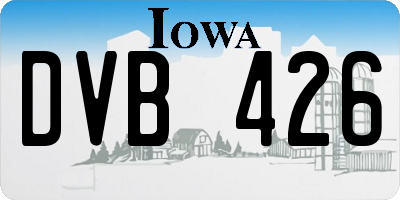 IA license plate DVB426