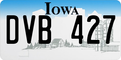 IA license plate DVB427