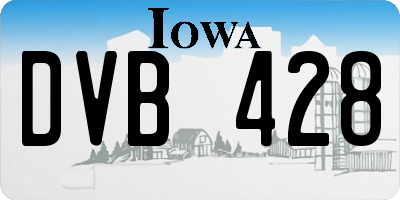 IA license plate DVB428