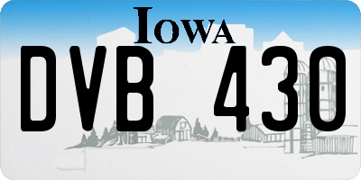 IA license plate DVB430