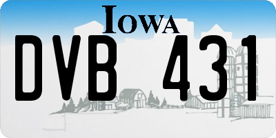 IA license plate DVB431