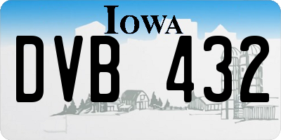 IA license plate DVB432