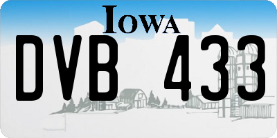 IA license plate DVB433