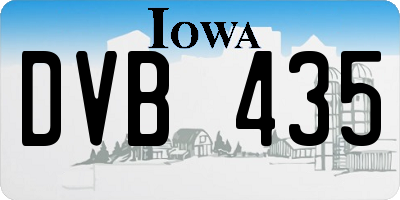 IA license plate DVB435