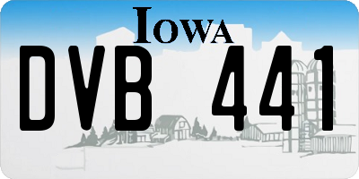 IA license plate DVB441