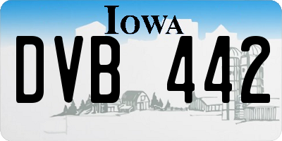 IA license plate DVB442