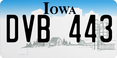 IA license plate DVB443