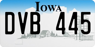 IA license plate DVB445