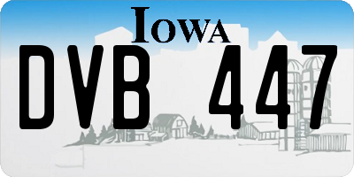 IA license plate DVB447