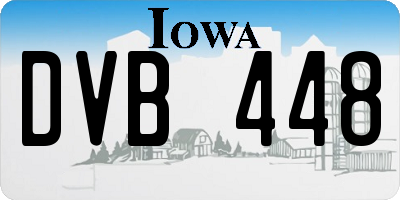 IA license plate DVB448