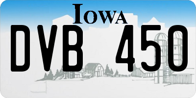 IA license plate DVB450