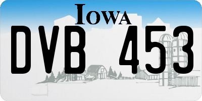 IA license plate DVB453