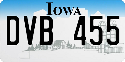IA license plate DVB455