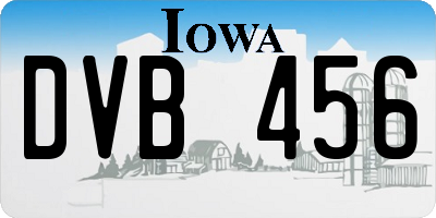 IA license plate DVB456