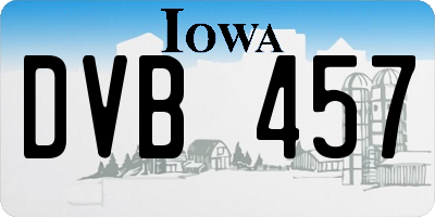 IA license plate DVB457
