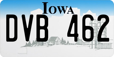IA license plate DVB462