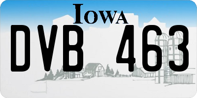 IA license plate DVB463