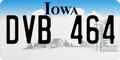 IA license plate DVB464