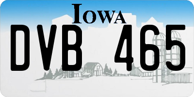 IA license plate DVB465