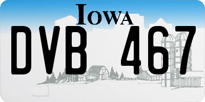 IA license plate DVB467