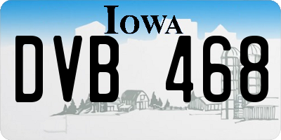 IA license plate DVB468
