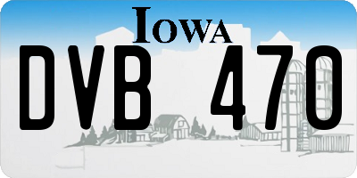 IA license plate DVB470