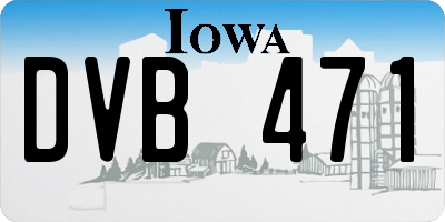 IA license plate DVB471