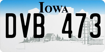 IA license plate DVB473