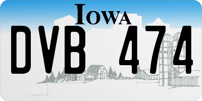 IA license plate DVB474