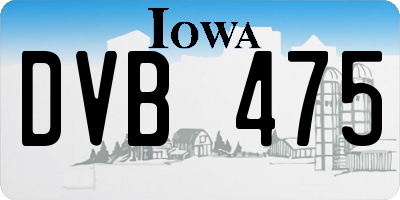IA license plate DVB475