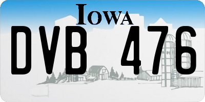IA license plate DVB476
