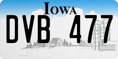 IA license plate DVB477