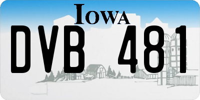 IA license plate DVB481
