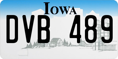 IA license plate DVB489
