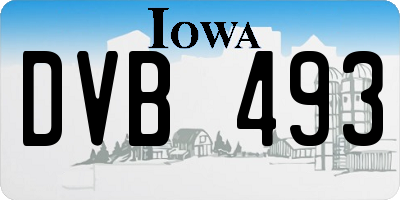 IA license plate DVB493